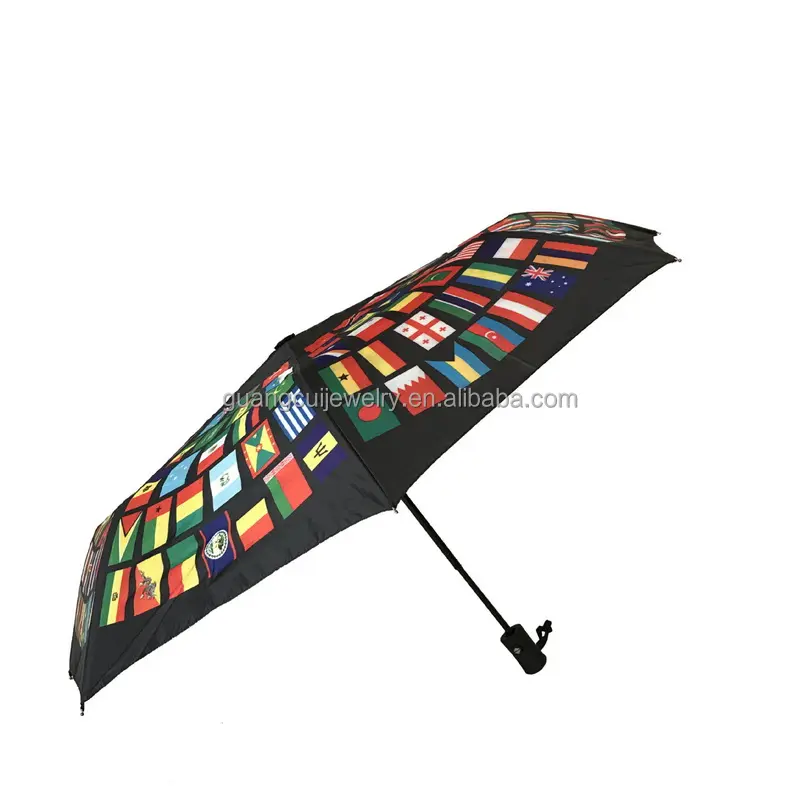 Toptan custom made bayrak log0 ile turistik hediyelik eşya taşınabilir otomatik şemsiye