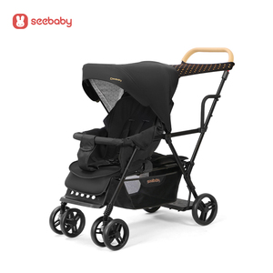 OEM T12 du lịch Twin Xe đẩy em bé thiết kế mới màu đen có thể gập lại đôi xe đẩy nhẹ và phổ biến cho trẻ sơ sinh - Product Image 2