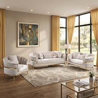 Ensemble de canapés modulaires en tissu haut de gamme avec rembourrage en mousse, pieds en acier inoxydable doré, design moderne, durable et confortable pour salon