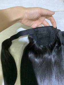 Wholesale Vendor Raw Virgin Hair Clip In Ponytail <b>Cheap</b> Hair Bundles 10A 12A Grade Human Hair <b>Extensions</b> Straight Ponytail - Product Image 6