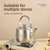 Bouilloire à gaz portable Yurtrian coréenne légère et écologique en acier inoxydable 304 avec filtre à café, lait et thé