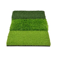 Tapis d'entraînement de golf 3-en-1 intérieur/extérieur, réaliste, avec gazon artificiel durable pour fairway, rough et tee, pour la pratique du swing et du coup de balle