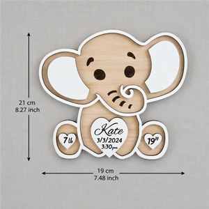 Targa in Legno Personalizzata con Informazioni sulla <span class=keywords><strong>Nascita</strong></span> del Bambino, Decorazione per Cameretta, Regalo per Neonati - Product Image 5