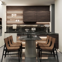 Meubles de cuisine et de salle à manger modernes de luxe, modulaires, écologiques, ignifuges, en alliage, acrylique et panneaux de mélamine, pour appartements et centres commerciaux