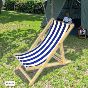Chaise <span class=keywords><strong>de</strong></span> plage pliante en bois massif moderne et écologique <span class=keywords><strong>de</strong></span> qualité supérieure avec siège en <span class=keywords><strong>toile</strong></span> rayée <span class=keywords><strong>pour</strong></span> les loisirs en plein air et les voyages - Product Image 4