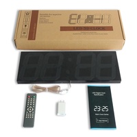 Jam dinding Alarm Digital LED portabel, jam dinding Alarm Digital dengan layar besar 6 inci, Timer hitung mundur, Stopwatch dengan bel