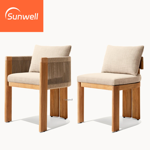 Ensemble de salle à manger <span class=keywords><strong>d</strong></span>'<span class=keywords><strong>extérieur</strong></span> <span class=keywords><strong>en</strong></span> teck de fabrication artisanale, hôtel, parc, restaurant, <span class=keywords><strong>salon</strong></span>, table et chaises imperméables et résistantes aux intempéries - Product Image 5