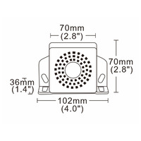 Alarme de recul LED DC 12-80V 92-107dB, 3 niveaux de volume et 2 modes sonores, avertisseur sonore de recul pour voiture, camion, chariot élévateur