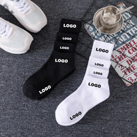 Chaussettes Personnalisées Design Logo Propre Chaussettes Crew Aucune Commande Minimum Privée Votre Étiquette Coton Bambou Noir Homme Sport Chaussette Elite calcetines