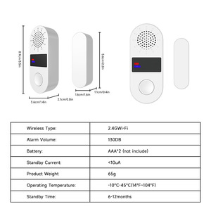 TUYA Smart WIFI Zigbee Door/Window Magnetic Sensor with Sound-Light Alarm, <b>Wireless</b> Home <b>Security</b> Alarm W38 - Product Image 5