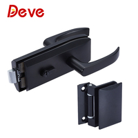 Serrure de porte en verre sans cadre de bureau Serrure de poignée de porte en verre de cloison en aluminium