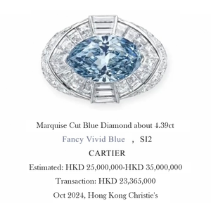 ANSTER Fine PT950 Platinum Jewelry VVS D F Marquise Cut 4.39ct Fancy Vivid Blue Lab Grown Diamond Ring with IGI Engagement Ring - Product Image 2