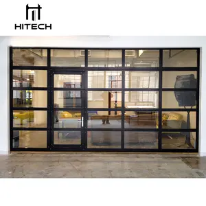 Hitech 16x7 белая 14x14 15X15 Изолированная рулонная алюминиевая гаражная дверь коричневая с окном 11 'X 8' гаражная дверь