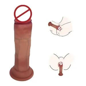 2024 New Heatable USB Rechargeable Female Masturbation Toy Ultra Real Double Layer Silicone Suction Cup Dildo With Ball