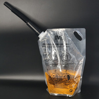 Poche souple verticale de 5L pour huile moteur avec bec verseur et tube de distribution, sac de vidange d'huile en plastique robuste