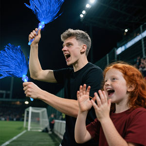 Pompons de cheerleading avec poignée de bâton, lumière alimentée par batterie pour l'esprit d'équipe, la danse sportive, le soutien des adolescents, la fête des mères, la remise des diplômes - Product Image 4