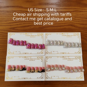 <span class=keywords><strong>Ongles</strong></span> artificiels en gel pressés sur les <span class=keywords><strong>ongles</strong></span>, faits à la main, luxueux, en acrylique, avec des strass dorés, des cristaux, des <span class=keywords><strong>ongles</strong></span> de Noël, des <span class=keywords><strong>ongles</strong></span> artificiels nus - Product Image 2