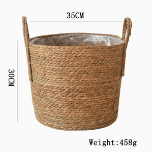 Cestas <span class=keywords><strong>de</strong></span> Almacenamiento Multifuncionales <span class=keywords><strong>de</strong></span> Paja Ecológica para Decoración del Hogar y Macetas - Product Image 6