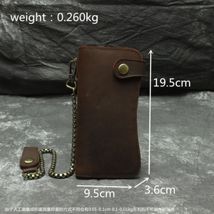 Ando Bag Genuine Cowhide <b>Leather</b> Long <b>Wallet</b> <b>for</b> <b>Men</b> Vintage Phone Clutch with Chain - Product Image 2