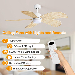 <span class=keywords><strong>Ventilador</strong></span> de <span class=keywords><strong>Techo</strong></span> Moderno de 52 Pulgadas con Luz, <span class=keywords><strong>Ventilador</strong></span> de <span class=keywords><strong>Techo</strong></span> LED Inteligente Tuya con Control Remoto y 5 Aspas de <span class=keywords><strong>Mimbre</strong></span> de Bambú para Dormitorio - Product Image 2