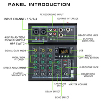 Console de mixage audio numérique mini USB 4 canaux Rayco Professional pour spectacles, cartes son et mixeurs Soundcraftt