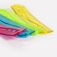 Règle Flexible en PVC 15cm 20cm plastique souple courbe fleur modèle personnalisé pochoir règle droite pour étudiant
