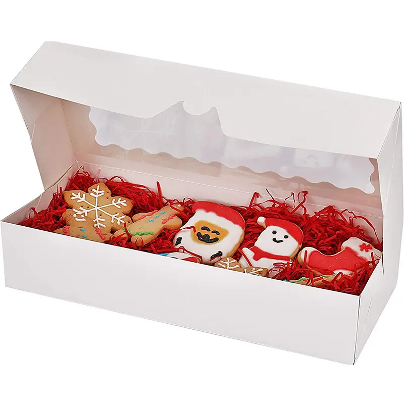 Boîte-cadeau pliante vide de papier d'emballage alimentaire de fenêtre transparente claire pour le chocolat/fraise/dessert/beignet/collation