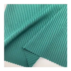 Custom color ribbed spandex stripe fabric for swimwear garment knitting knit bikini fabric supplier manufacturer