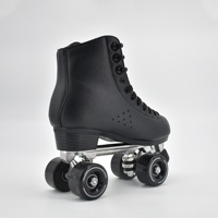 Patins à roulettes en ligne réglables à 4 roues avec roues en PU, frein réglable, chaussures de roller d'extérieur en microfibre, chrome