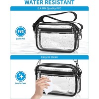 Nouveau sac transparent en PVC, bandoulière détachable, sac de rangement étanche, sac bandoulière visible pour le sport
