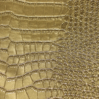 Tissu en cuir brillant imitation crocodile PVC couleur or et argent 1,3 mm pour sacs, chaussures, meubles
