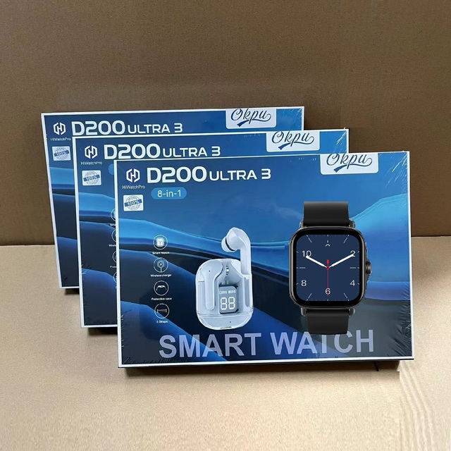 Hotsale D200 Ultra2 Smart Watch 8 in 1 Straps 49mm Full Touch Screen Sport Fitness Watch Earbuds With Protective Case