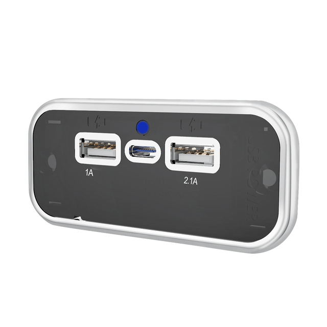 Dc 12 Volt Type C Usb 3 Port Triple Socket Car Charger 3.1A Pd3.0 C Port Usb Socket Built-In 12V Rv Usb Charger