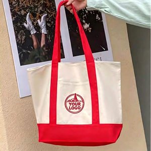 Vente en gros Sac fourre-tout Sac à provisions écologique 12oz pas cher Sac fourre-tout en toile coton réutilisable imprimé avec logo personnalisé - Product Image 1