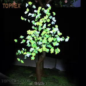 Toprex hochwertige I65 künstliche pfirsich-LED-Landschaftsbaum wasserfest für den außenbereich Schlussverkauf Weihnachtsstrahlen grün rosa