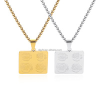 Pendentif Collier Gravable en Acier Inoxydable Style Arabe pour Hommes, Breloque Militaire Personnalisable, Bijoux de Mode Moyen-Orient