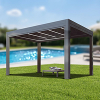 Pergola motorisée en aluminium, imperméable et résistante au soleil, avec stores latéraux à lamelles mobiles, pour véranda extérieure écologique