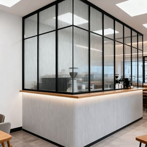 Divisor de <span class=keywords><strong>Oficina</strong></span> Tradicional de Vidrio Templado y Aleación de Aluminio, <span class=keywords><strong>Separador</strong></span> de Espacios para Privacidad en Áreas de Reuniones y Conferencias - Product Image 5