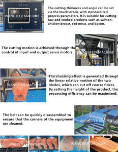 Máquina Cortadora <span class=keywords><strong>de</strong></span> Carne Industrial Automática <span class=keywords><strong>de</strong></span> Acero Inoxidable 304 <span class=keywords><strong>de</strong></span> Grado Alimenticio, Horizontal, para Cortar Carne <span class=keywords><strong>de</strong></span> Res, Cerdo, Pollo, Salmón y Pescado - Product Image 3