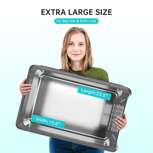75L Rectangle Stainless Steel Eco-friendly Sustainable Cat <strong>Litter</strong> <strong>Box</strong> ABS High Barrier Toilet Stop Inner Cat <strong>Litter</strong> <strong>Accessories</strong> - Product Image 3
