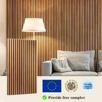 Panneau mural professionnel en lattes de bois pour buanderie haut de gamme, insonorisant avec feutre PET ignifuge et livraison DDP mondiale et prix compétitifs