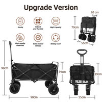 Chariot pliable robuste de 500 lb, chariot de plage, chariot de jardin, chariot de courses, chariot pliable, chariot utilitaire portable d'extérieur