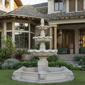 Fuente de agua de mármol beige natural para decoración de patio de <span class=keywords><strong>casa</strong></span> al aire libre - Product Image 6