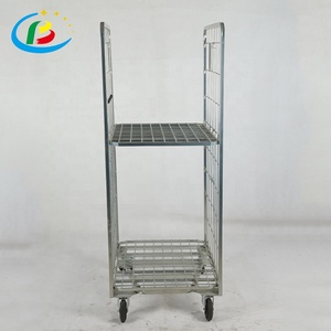 <span class=keywords><strong>Carro</strong></span> de malla metálica plegable de acero galvanizado de alta resistencia con ruedas para logística de almacén - Product Image 4