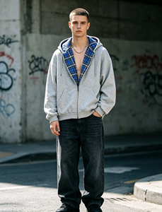 <span class=keywords><strong>Felpa</strong></span> <span class=keywords><strong>con</strong></span> Cappuccio e Zip Doppia Faccia <span class=keywords><strong>Grigia</strong></span> da Uomo, Nuova Giacca Casual Retrò Autunnale, Stile Europeo e Americano, <span class=keywords><strong>Felpa</strong></span> Oversize Streetwear - Product Image 1