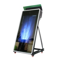 Photo Booth Cermin Layar Sentuh Profesional 43 Inci Portabel dengan Flight Case dan Kamera, Cocok untuk Acara