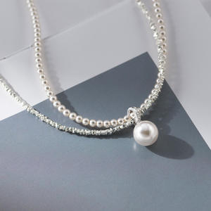 สร้อยคอสั้นสไตล์โบราณเงินแท้ S925 ประดับเพชร ดีไซน์เรียบหรู สไตล์ญี่ปุ่น-เกาหลี ประดับมุก สำหรับฤดูร้อน - Product Image 4