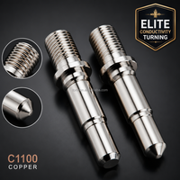 Service de tournage CNC sur mesure OEM pour broches terminales en cuivre C1100, haute conductivité, faible MOQ, usinage de précision