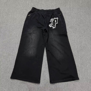 Pantalones Deportivos Casuales de Cintura Media para Hombre, Personalizados, 100% Algodón, con Bordado Chenille, Felpa, Lavado Ácido, Estilo Urbano - Product Image 1