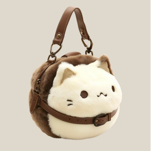 Nouveau luxe fermeture éclair chat sac en peluche beau dessin animé fourrure poupée pochette mignon petit sac pour les femmes sac à dos promotionnel - Product Image 1